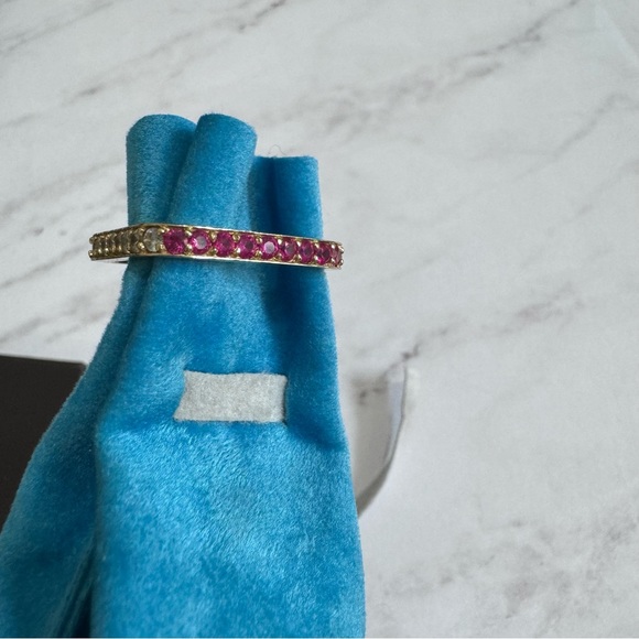 Alexa Leigh Undecided Think Twice Ring 14k Y Gold CZ Ruby Citrine Blue Topaz - Picture 13 of 14